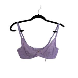 Savage X Fenty Bra Womens 34C Purple Lavender Flocked Unlined Demi Underwire